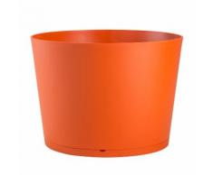Pot de fleur rond en polypropylène diamètre 50 cm soucoupe intégrée TOKYO Orange