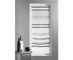 Store bateau voilage à passant polyester rayures chenille argent RESEDA 45x180cm