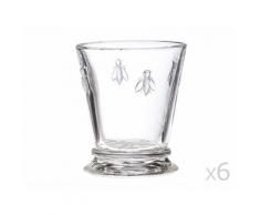 Gobelet à eau en verre préssé - 27 cl - Lot de 6 - ABEILLE