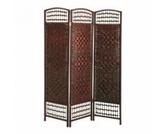 Paravent 3 panneaux en bois de Peuplier - L120xP2xH170cm - BETTINA Verni