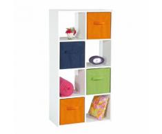 Etagère cube en bois H121cm L61.5cm 8 niches COMPO Blanc