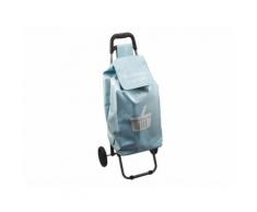 Chariot de course 2 roues 48L en vinyle et acier avec motif 95.5x37.3x30cm SCANDI COLORAMA Bleu pastel