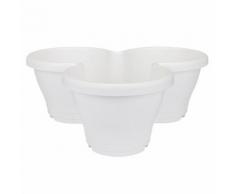 Pot de fleur triple en polypropylène Corsica Blanc 44cm