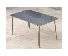 Table de jardin en acier 150x90x72.5 cm grise
