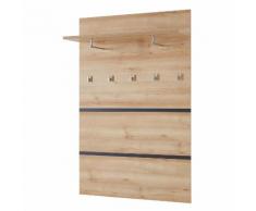 Penderie murale 5 accroches 1 étagère en bois L96cm H147cm LISSABON Hêtre