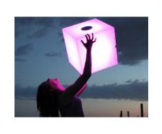 Cube lumineux LED multicolore sans fil + musique bluetooth en polyéthylène Cuby 45cm Cuby