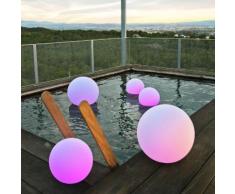 Boule lumineuse extérieure LED multicolore sans fil en polyéthylène Buly 60cm