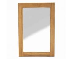 Miroir de salle de bain rectangulaire en teck massif H.120cm SPA