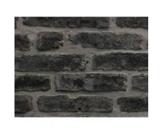 Papier peint vinyle grainé intissé motif brique gris anthracite 10.05x0.52m INDUSTRY