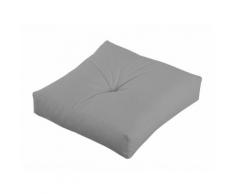 Coussin de sol uni capiton central 100% coton garnissage polyester ROMEO Gris clair Carré