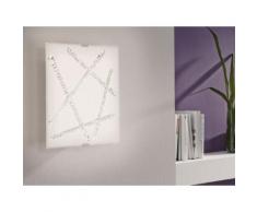 Plafonnier carré LED en métal et verre dépoli avec cristaux Sorrenta 29cm