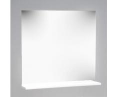 Miroir mural en bois pour salle de bain avec tablette 80x74cm TRIBU Laqué Blanc