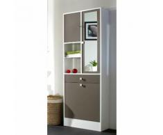 Armoire salle de bain L62.6xP28.4x181.1cm BANIO Blanc / Taupe