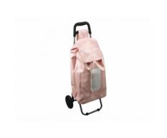 Chariot de course 2 roues 48L en vinyle et acier avec motif 95.5x37.3x30cm SCANDI COLORAMA Rose poudré