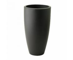 Pot de fleur rond haut en polyethylène Pure Anthracite 40cm