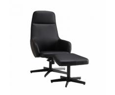 Fauteuil pivotant avec repose-pieds en simili cuir CRAIG