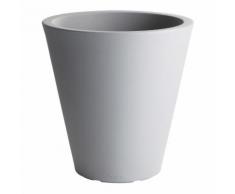 Pot de fleur rond en polypropylène double paroi diamètre 50cm 39L VENICE Gris
