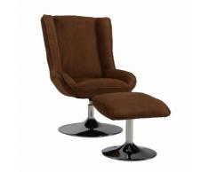 Fauteuil pivotant avec repose-pieds en microfibre STUART