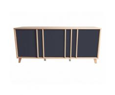 Buffet bas en bois 3 portes Longueur 176 cm BLEUET
