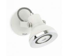 Spot LED orientable et inclinable en métal hauteur 10cm diamètre 8.5cm Ring Blanc