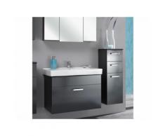Meuble sous-vasque 1 tiroir avec vasque Longueur 75 cm WEASLEY Anthracite Avec armoire + demi-colonne
