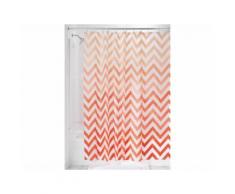 Rideau de douche 100% PEVA motif chevron 183x183cm OMBRE Corail