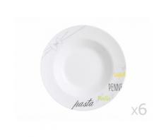 Assiette à pâte en porcelaine D.27cm - Lot de 6 BISTROT