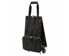 Chariot de course pliable 2 roues avec poche extérieur Foldable Trolley Noir