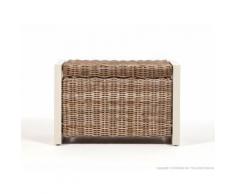 Banc / coffre de jardin en aluminium / kubu tressé naturel 70x42x45cm 132L MALACCA