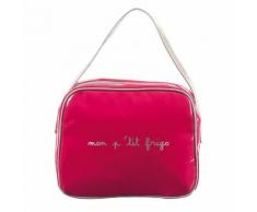 Sac à lunch isotherme en vinyle Mon p'tit frigo 24.5x13x19.5cm PACK & FLY Gris/Rose