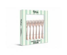 Fourchettes à gâteau en inox finition mat - Set de 6 pièces AUSTIN Cuivre