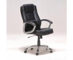 Chaise de bureau sur roulettes avec accoudoirs L69xP64xH116cm BORIS Noir