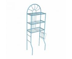 Etagère murale pour WC 3 niveaux en métal Longueur 60 cm LISEA Bleu