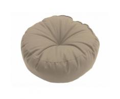 Coussin de sol uni capiton central 100% coton garnissage polyester ROMEO Taupe Rond