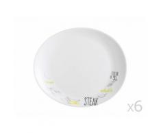 Assiette à steak en porcelaine L.26cm - Lot de 6 BISTROT
