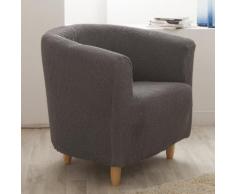 Housse de fauteuil cabriolet/club unie bi-extensible coton/polyester LISA Gris