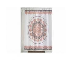 Rideau de douche 100% polyester motif rosace orientale 183x183cm EZRA Marron