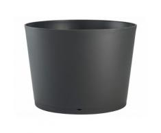 Pot de fleur rond en polypropylène diamètre 50 cm soucoupe intégrée TOKYO Anthracite