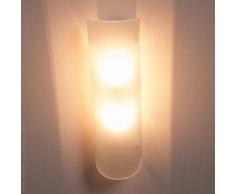 Applique murale bombée en verre dépoli blanc hauteur 34cm Koba