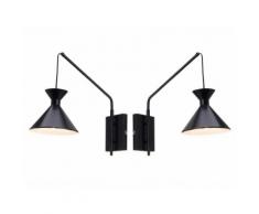 Lot de 2 appliques coniques en métal noir hauteur 38cm Mika