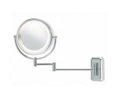 Miroir éclairant et articulé pour salle de bain en verre et métal chromé longueur 40cm Face