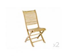 Chaises de jardin pliantes en Teck brut naturel (par 2) SANILLO
