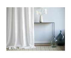 Rideau tamisant à pattes cachées uni 100% lin lavé 185gr/m2 140x250cm JAMES Blanc cassé