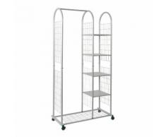 Portant 4 étagères sur roulettes en Acier L85xP38xH171cm SABA