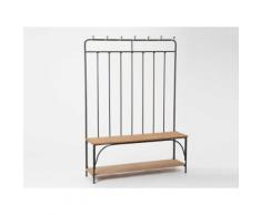 Vestiaire avec 7 patères et un banc en bois et métal L133 cm ROLL