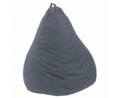 Pouf poire 100% coton garnissage billes polystyrène D75x110cm Gris