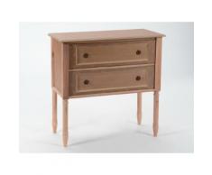 Commode 2 tiroirs en bois à peindre L80 cm MERVEILLE
