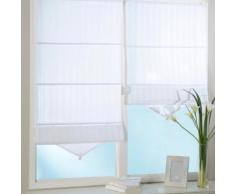 Store bateaux 100% coton uni blanc FLEUR DES NEIGES 45x160cm