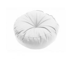 Coussin de sol uni capiton central 100% coton garnissage polyester ROMEO Blanc Rond