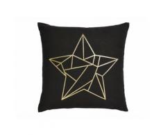Coussin 100% coton impression brillante étoile 40x40cm ETOILE Noir